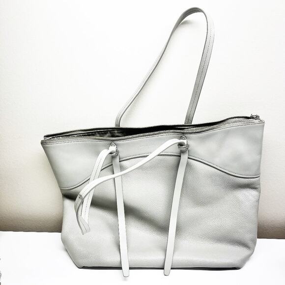 Rebecca Minkoff Signature Leather Perla Gray Tote Bag - Picture 2 of 11